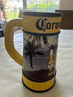 Corona Extra Collector Beer Stein, Ceramic Mug, Tropical, Sailboat, Brax Ltd.